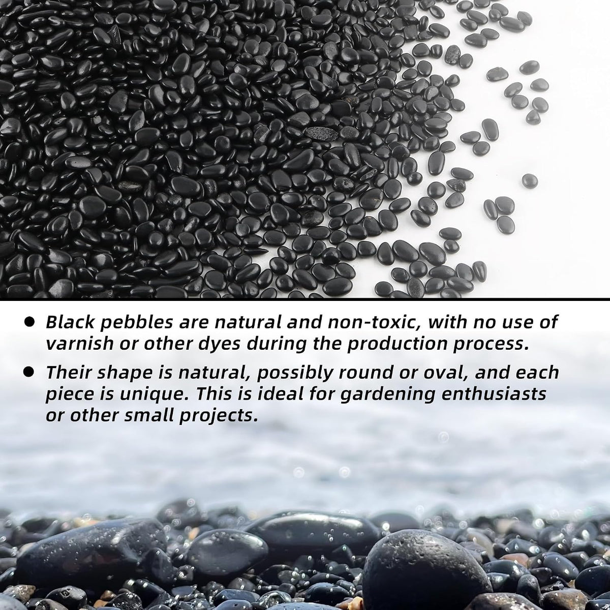 CJGQ 2.4lb Aquarium Gravel for Plants - Black / 45 lb (1/4 in) - image 2