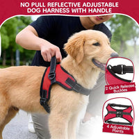 Reflective no pull dog harness in breathable air mesh with top handle and adjustable straps - view 2