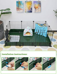 Guinea Pig Litter Box, Hay Holder, Cage Liner - 28"x42" / Green - image 3
