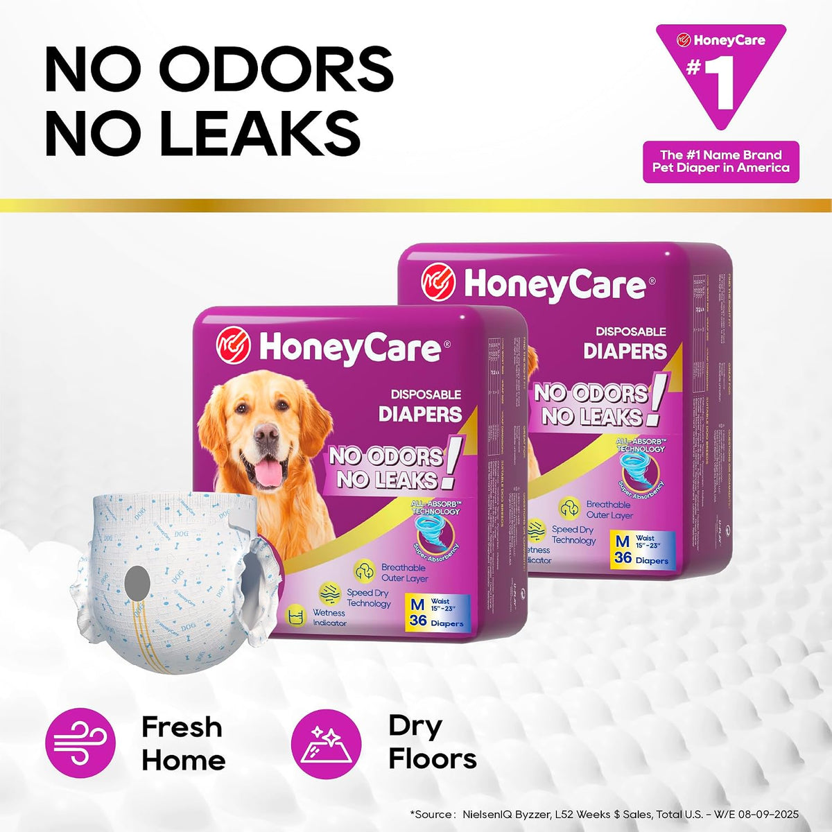 HONEY CARE All-Absorb Disposable Female Dog Diapers Small Size - Medium (Pack of 1) - image 4