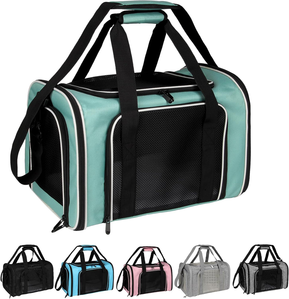 Top tasta Dog Cat Carrier Pet Carriers for Small Medium Large Cats - 18.0"L x 11.0"W x 11.0"H / Green