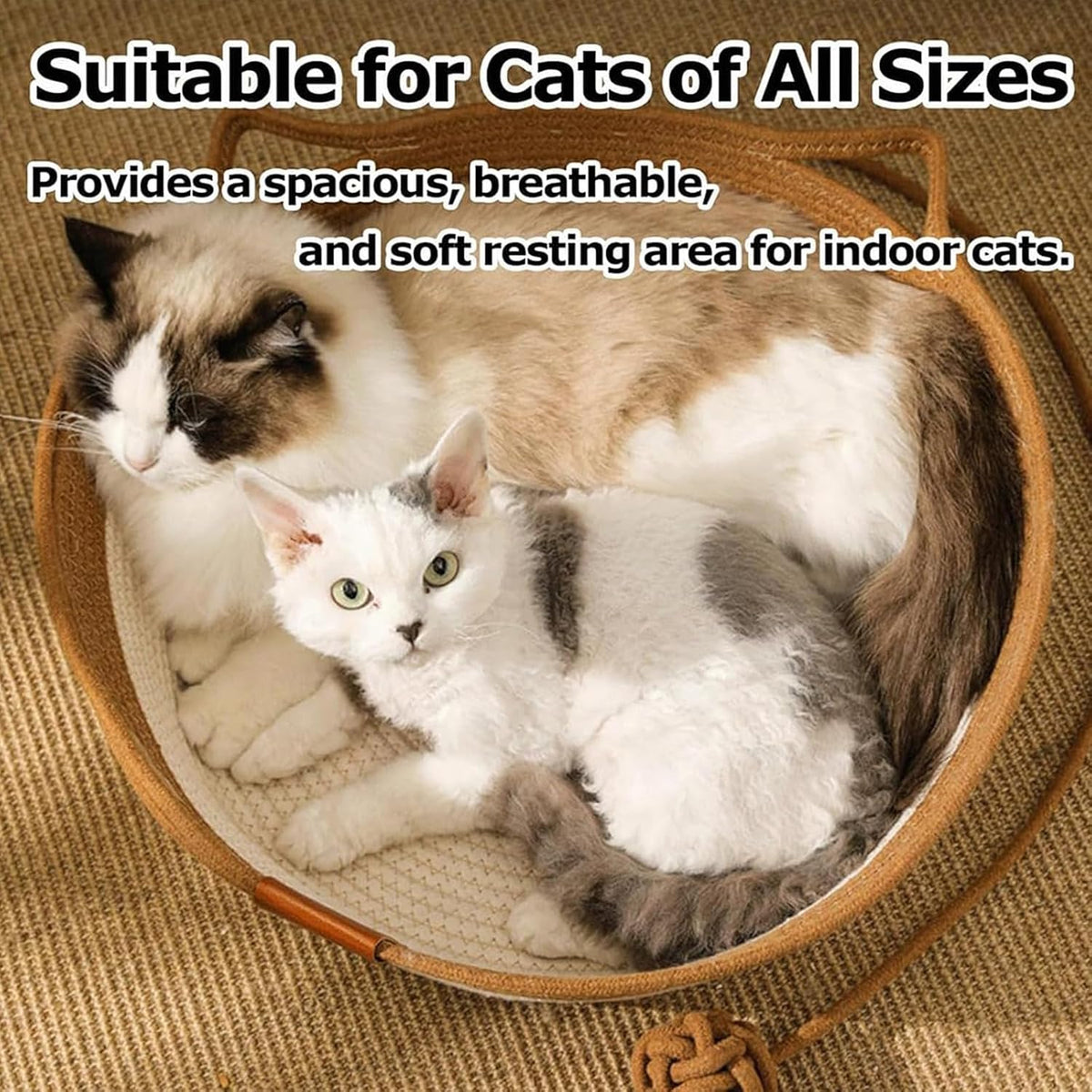 Instinct Basket, Stimuli Handwoven Cat Basket for Cats - Small-16in（Without cushion） - image 3