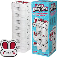 Funwares Stack-O-Lantern wooden pumpkin stacking game blocks in a tower - view 3
