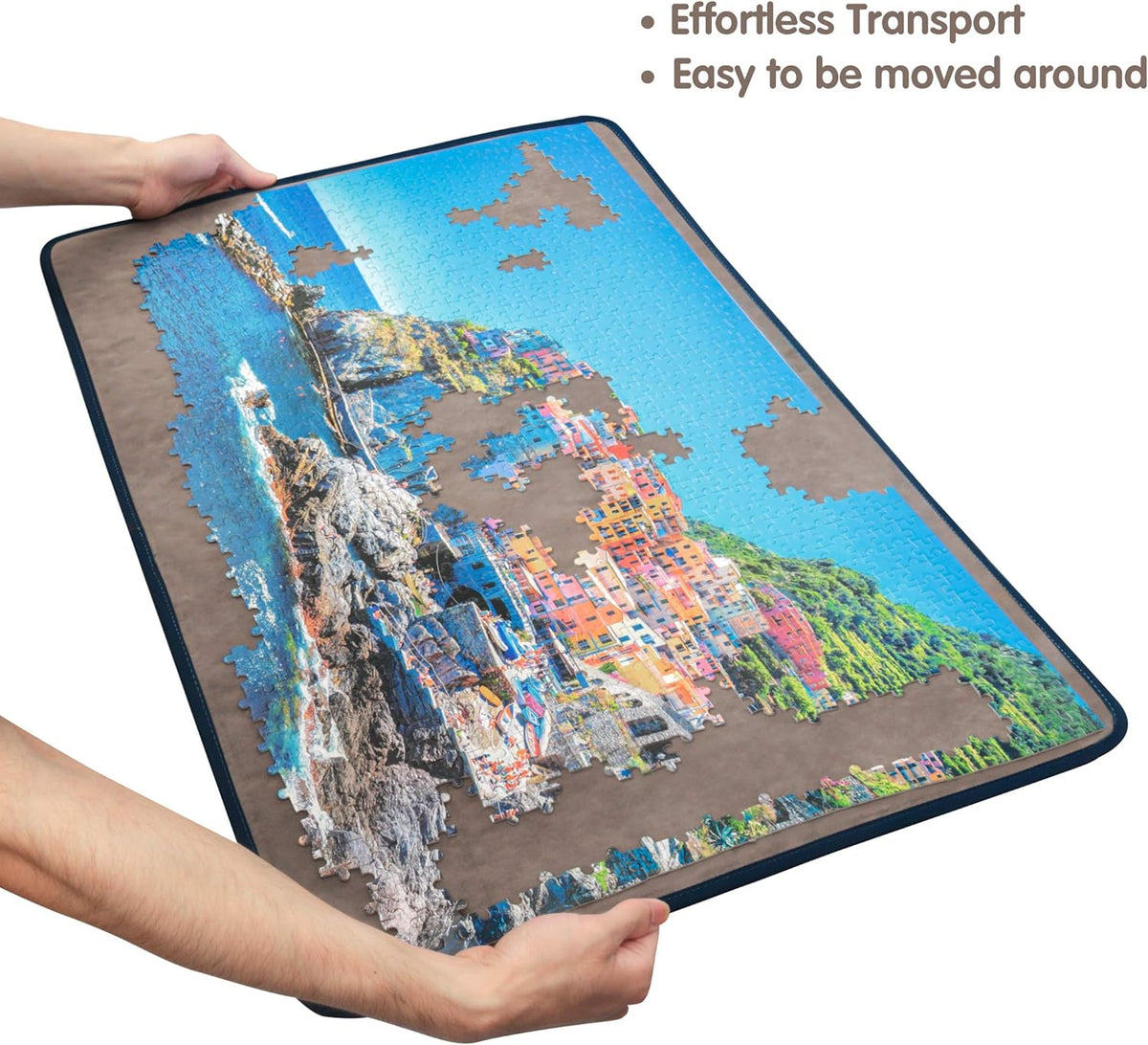 Tektalk Jigsaw Puzzle Board Portable Puzzle Mat, Gray – Fun for Kids & Family - image 3