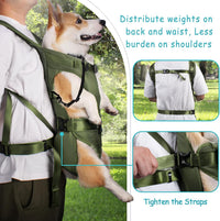 Pet Front Dog Carrier Backpacks, Adjustable Pet Backpack - Army Green / Small - image 3
