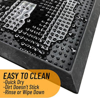Ottomanson Indoor/Outdoor Boot Tray Non-Slip Doormat Modern Entryway Mat for Entryway Patio Backyard Garage, 17.5" x 27", Black