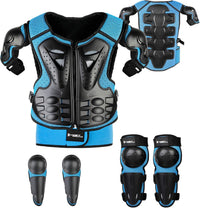 JUSTDOLIFE youth dirt bike gear set with chest protector, knee and elbow pads