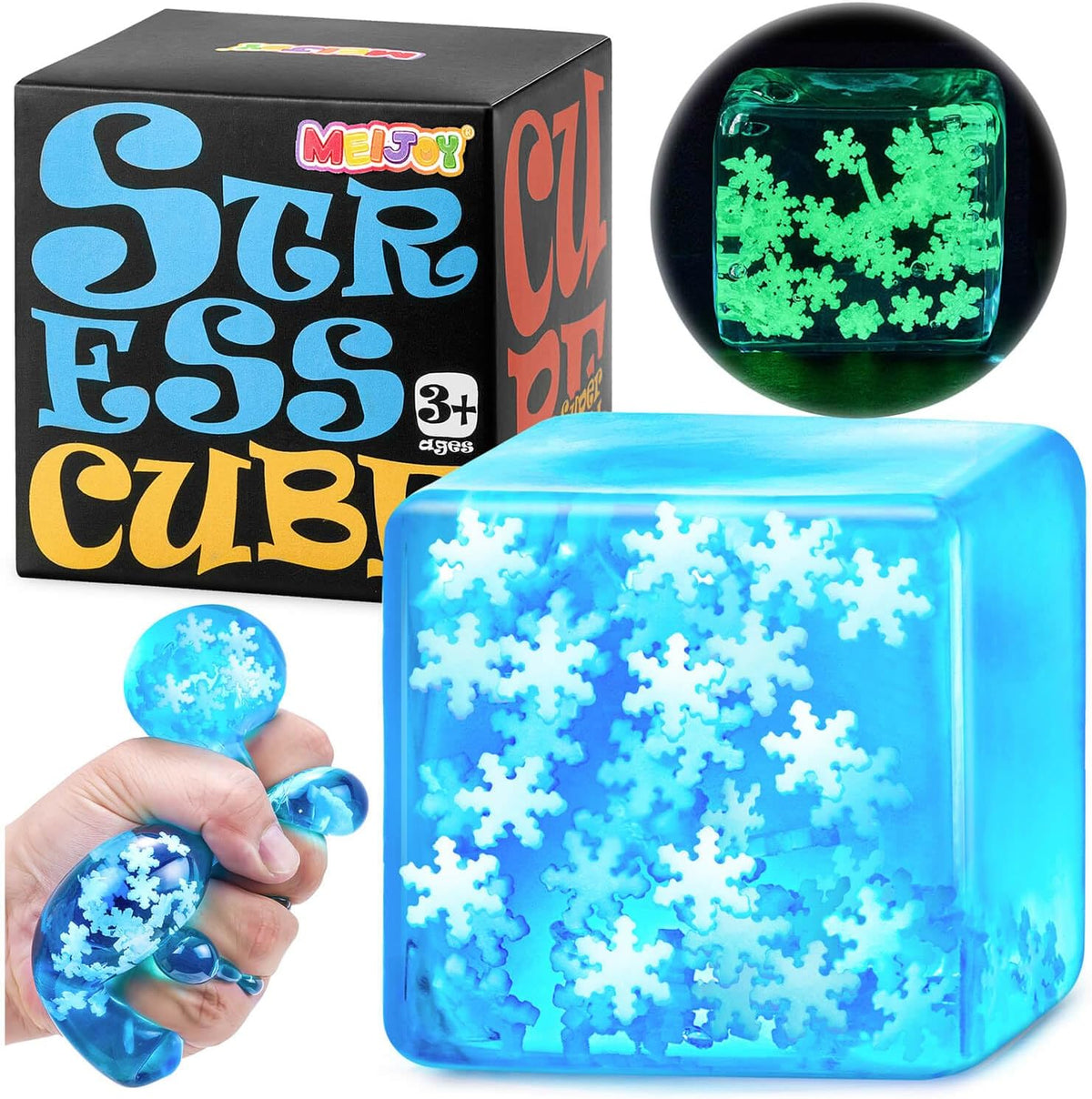 Squishy Fidget Toys Stress Cube - Snowflakes