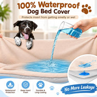 Dog Bed Covers Replacement Washable for Round & Donut Dog Bed 100% - Beige-36" x 36" x 10" - image 2