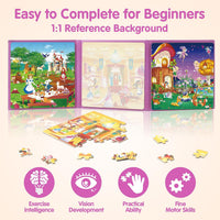 SYNARRY magnetic dinosaur puzzle book with three colorful dinosaur scenes - view 26