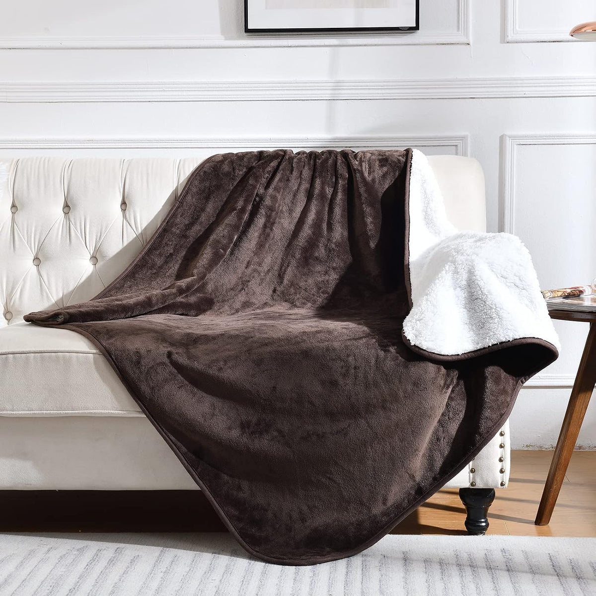 Soft Waterproof Blanket for Bed Couch Sofa - 60x80 inches / Brown