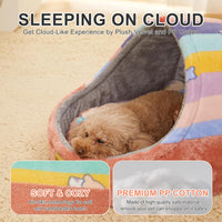 Cute Cat Beds for Indoor Cats, Cave Bed for Kittens - Large / Rainbow - image 4