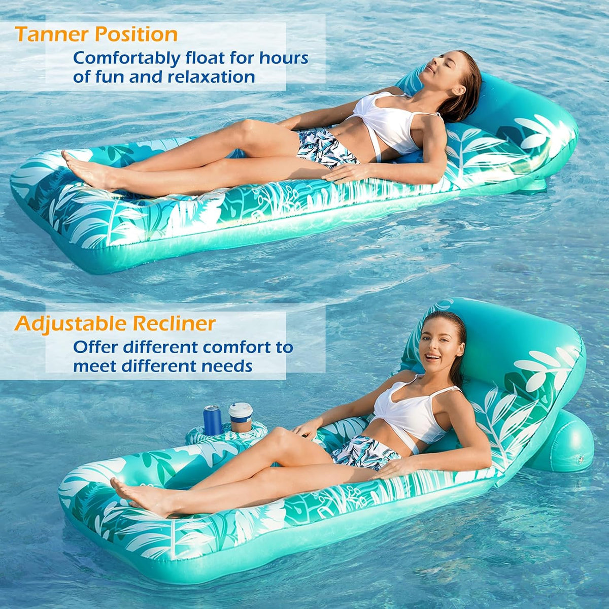 Jasonwell Inflatable Pool Float Adult - Cyan - image 3