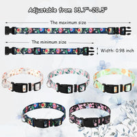 5 Pack Reflective Goat Collars with Bells, Anti-Lost Pet Collar - Floral+Groovy Pattern - image 2