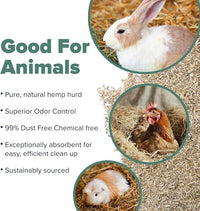 All Walks 18.5 Liter 100% Natural Hemp Bedding - Odor Control, Dust-Free, Chemical-Free, for Chicken Coops, Hamsters, Rabbits & Small Animals, Biodegradable, Made in USA, Highly Absorbent