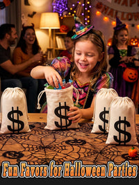 Apipi 4 Pack 6.7" W × 9" H Canvas Money Bags - M-7 x13 in - image 3