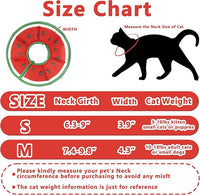 Soft Adjustable Cat Cone Collar, Comfortable Recovery Collar for Cats After Surgery (Watermelon, Small)