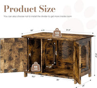 JY QAQA Cat Litter Box Enclosure,Litter Box Furniture Hidden with Barn Door,Wooden Cat Washroom Furniture,Cat House,Fit Most of Litter Box,Brown