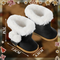 Bencailor 18 inch doll boots, 3 pairs of winter snow boots in white, black and brown - view 5