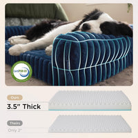 Bedsure ComfyFleece Memory Foam Orthopedic XL Dog Bed Washable 42" – Essentials for Dogs - Night Blue / 30.0"l X 20.0"w X 6.5"th - image 2