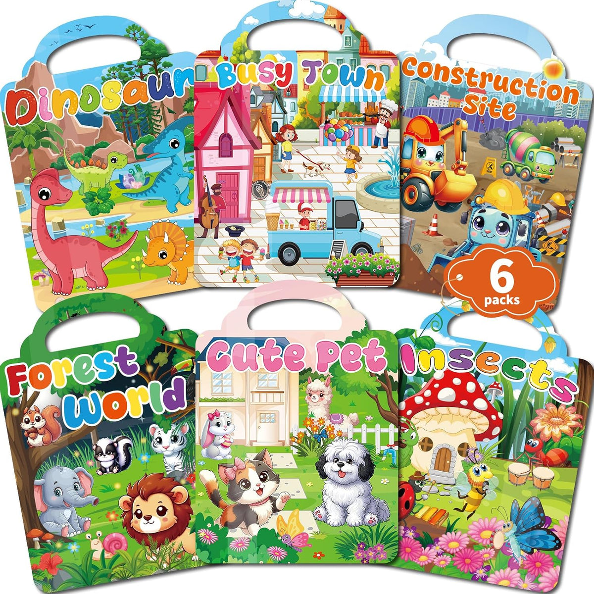Kalysky 3 pack Halloween reusable sticker books for toddlers with handles - view 4