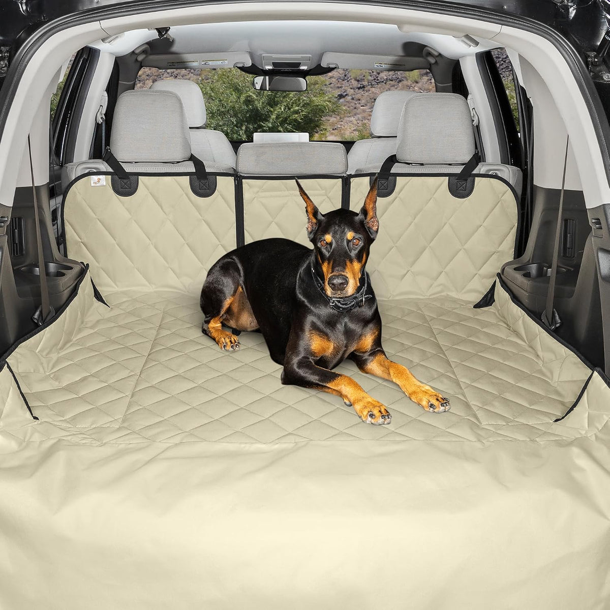 4Knines SUV Cargo Liner for Dogs, Fold Down Seats, Black Large – Essentials for Dogs - Tan / Small