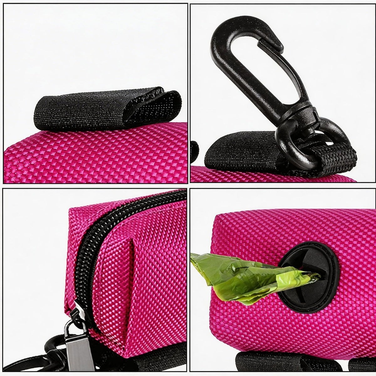 Dog Poop Bag Dispenser Holder Soft Waste Bags Roll Holders Leash Clip - 1 Count (Pack of 1) / 1PC Pink - image 3