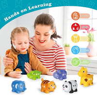 Learning Toys for 2 3 4 Year Old, 52 Pcs ABC Animal Alphabet Match Game with Uppercase Lowercase, 10 Different Animal Figures, Preschool Activities Montessori Fine Motor Toys for Toddlers Kids
