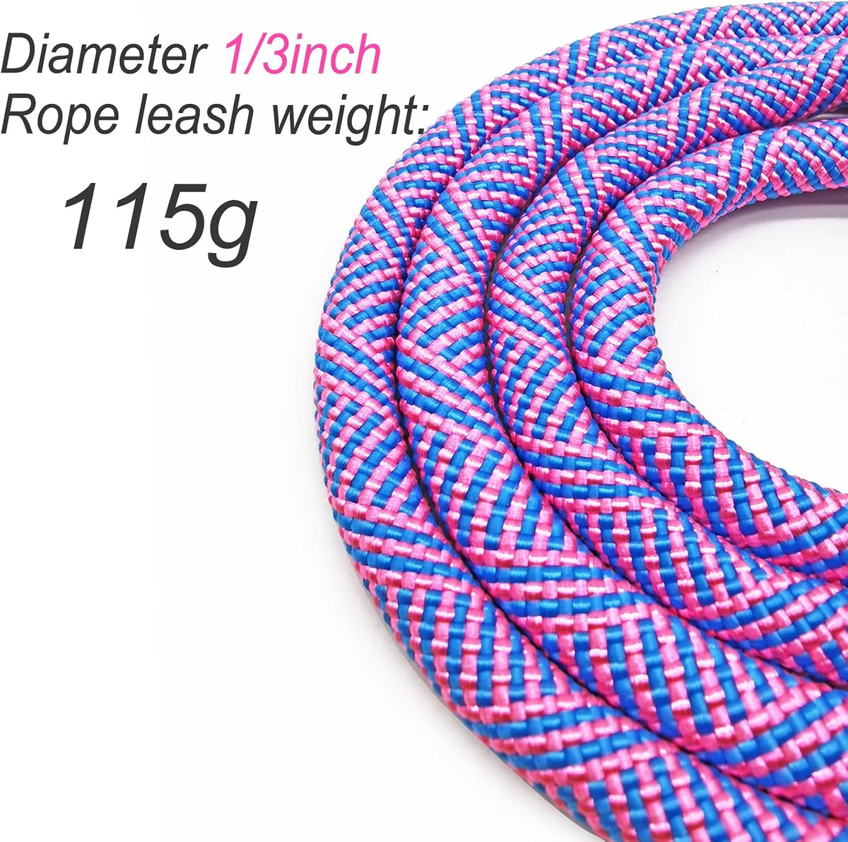 Double Dog Leash Coupler Heavy Duty Extension Rope for Two Large Dog – Essentials for Dogs - Small (1/3"D x 33"L) / Pinkblue - image 4