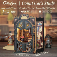 CUTEBEE 3D Wooden Puzzle for Adults - Count Cat's Study - image 3