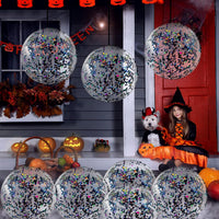 Civaner 10 Pcs Inflatable Glitter Beach Balls 16 Inch - Black / Glitter - image 4