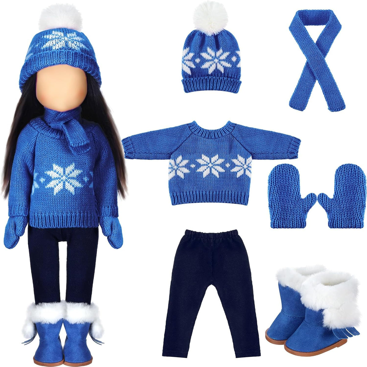 Bencailor Christmas doll clothes for 18 inch dolls in red and white cowgirl style with hat and boots - view 4