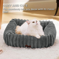 Bedsure ComfyFleece Cute Dog Bed for Small Medium Dogs Washable - S(20" x19" x6") / Warm Grey - image 4