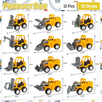 OJYUDD 24 mini pull back construction vehicles in yellow and black - view 6