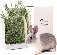 CalPalmy Hay Feeder for Rabbits, Guinea Pigs, and Chinchillas - 5 1/2" x 3" x 7 3/8" (2-Pack) / White+White - image 2
