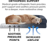 Furhaven Orthopedic Dog Bed for Large Dogs w/ Removable Bolsters & Washable Cover, For Dogs Up to 95 lbs - Quilted Sofa - Iron Gray, Jumbo/XL