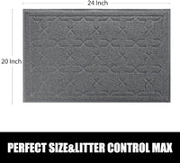 Yimobra Cat Litter Mat, 24"x20" Litter Mat with Litter Lock Mesh, Soft Cat Litter Mat Litter Trapping Mat, Easy to Clean, Non-Slip, Water Resistant, Litter Free Floors, Dark Grey