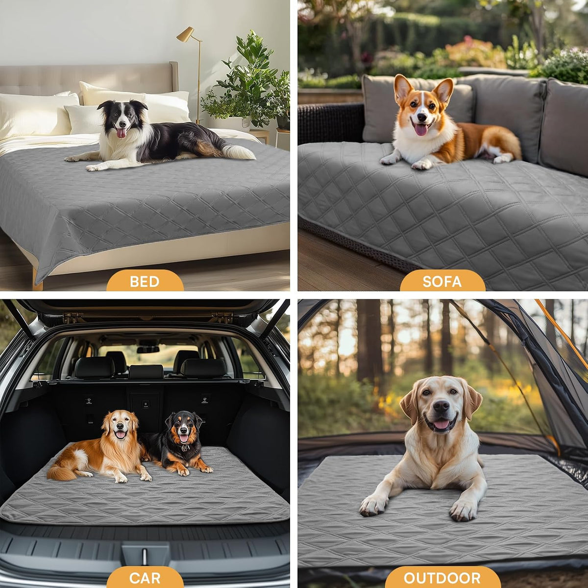 Luciphia Waterproof Couch Cover for Dogs - Light Grey / 68" x 82" - image 4