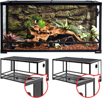 REPTI ZOO 50 Gallon Reptile Glass Tank Terrarium 2 in 1 Side Meshes - 36" x 18" x 17.75" (50 Gallon)