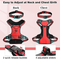 WINSEE Dog/Pet Harnesses No Pull with Dog Collar - X-Large / Red - image 2