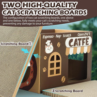 ARGOPET Cat Cardboard House with 2 PCS Scratching Pads – Essentials for Cats - New-Brown - image 3