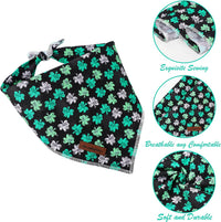 MR. CHUBBYFACE Fall Orange Plaid Dog Bandanas Reversible Triangle - C:Pinwheel Clover / L - image 2