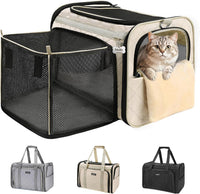 MIDOG Soft Cat Carrier Airline Approved - Beige / 20.0"L x 13.0"W x 13.0"H
