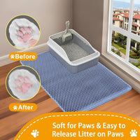Cat Litter Mats-Extra Large 47''x36'' Litter Trapping Mat for Cat-XXL - Blue-XXL 47x36 inch - image 3