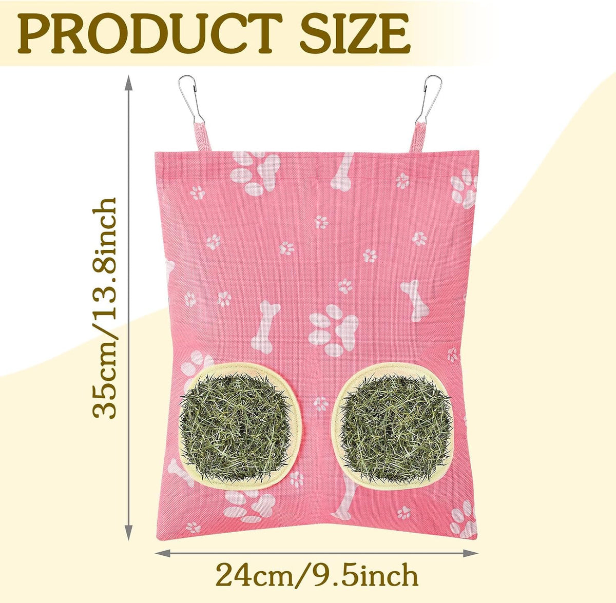 UPINS 3Pack Guinea Pig Hay Feeder Bag - Blue White Pink - image 2