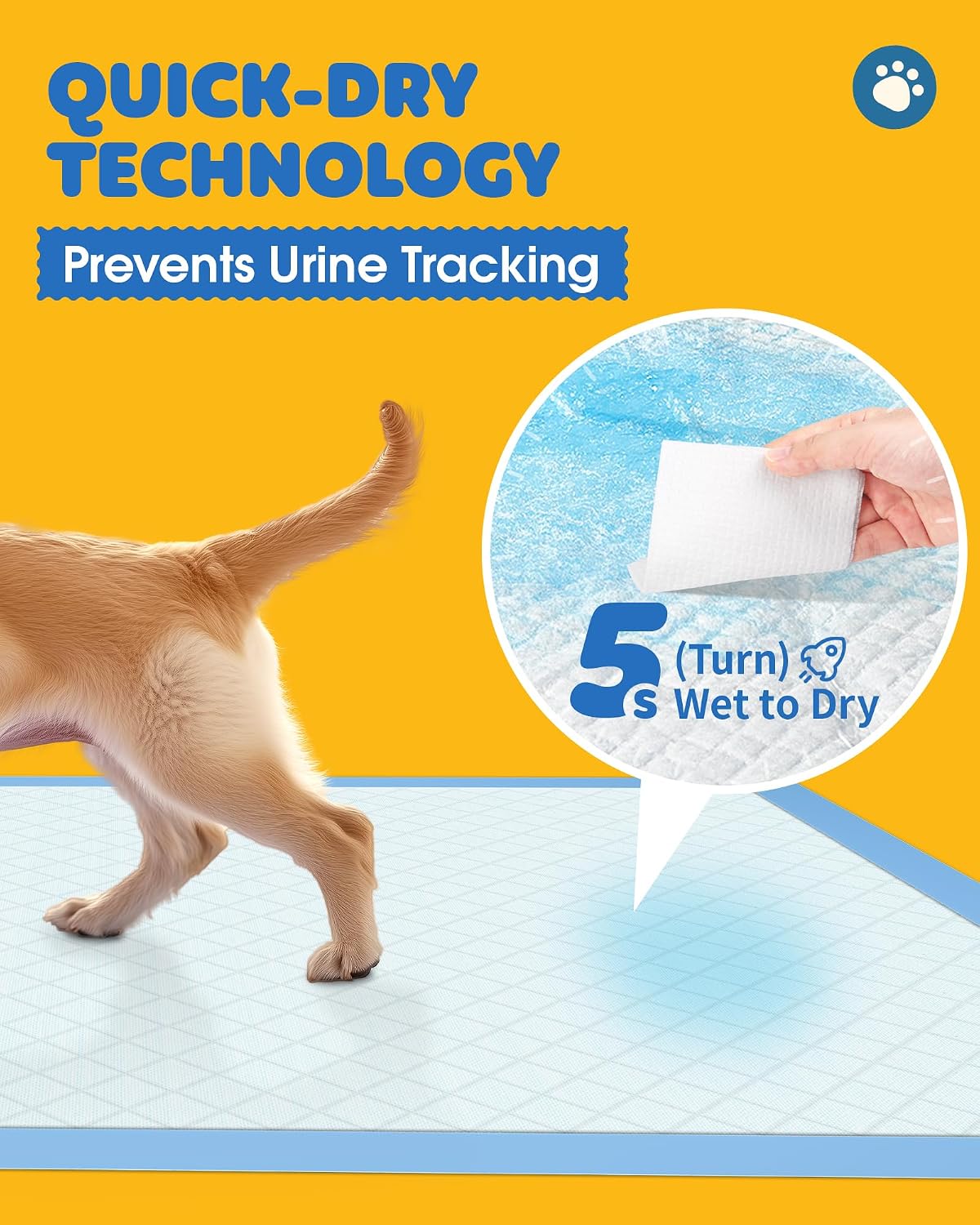 Powools Puppy Pads for Dogs, 6-Layer, Leak-Proof - 22" x 22" (150 Packs) - image 2