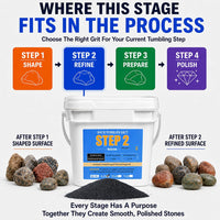 KomeStone 6 lb rock tumbler grit and polish refill kit in 4 bottles - view 10