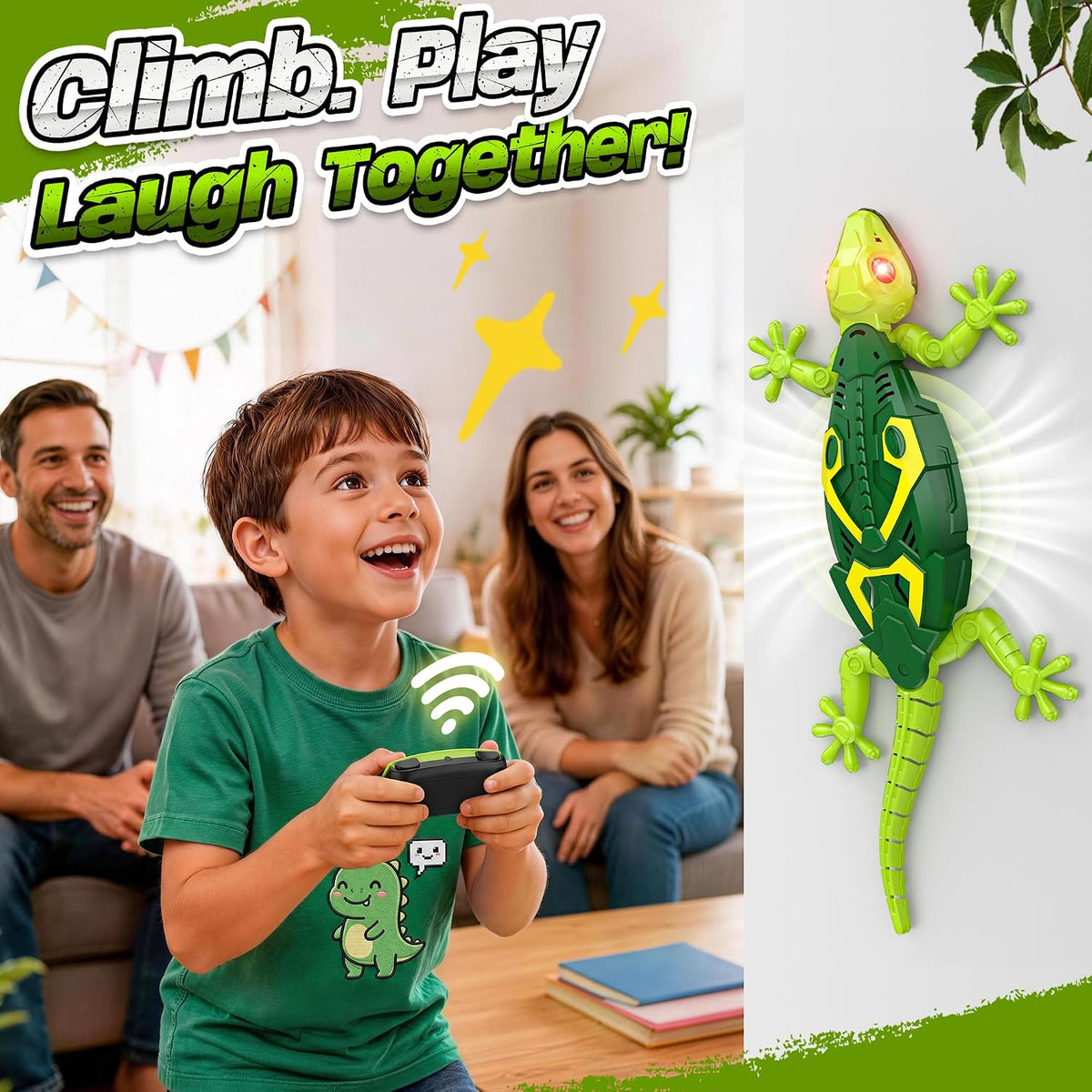 RC Wall Crawler Gecko, Wall Climbing Gecko Toy for Kids 360° Rotating – Fun for Kids & Family - image 4