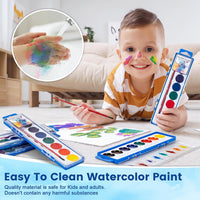 Jyusmile 36-pack washable watercolor paint set with 8 colors and a brush in each box - view 4