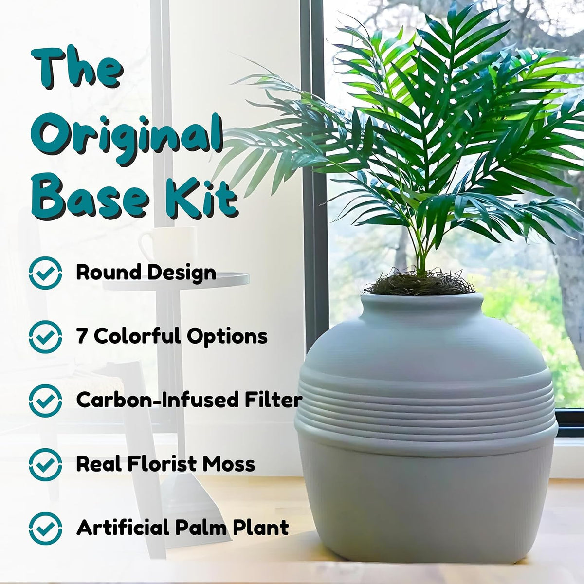 Good Pet Stuff round hidden litter box planter with carbon filter, made in USA - view 4